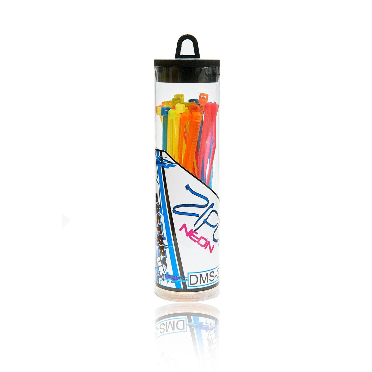 NEON ZIP TIZE MIX SET – 2.5 X 100MM CABLE TIE WRAPS WITH STORAGE TUBE (50 PCS)