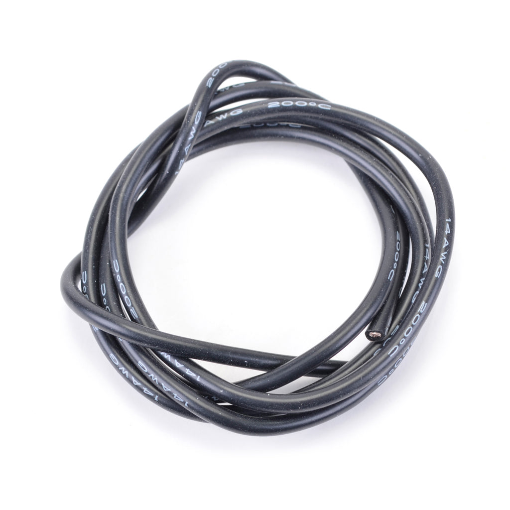 CORE RC SILICONE WIRE BLACK 14 AWG - 1MTR