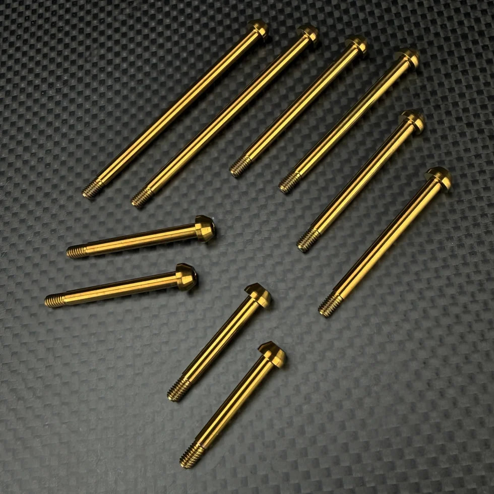R1 Wurks – Titanium hinge pin set – bronze anodised – 10 pcs (AE RC10 Series)