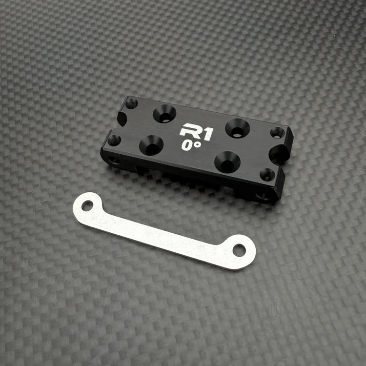 R1 Wurks – Black 7075 T6 Aluminium Front Arm Mount with Brace – 0 Deg (R1B)