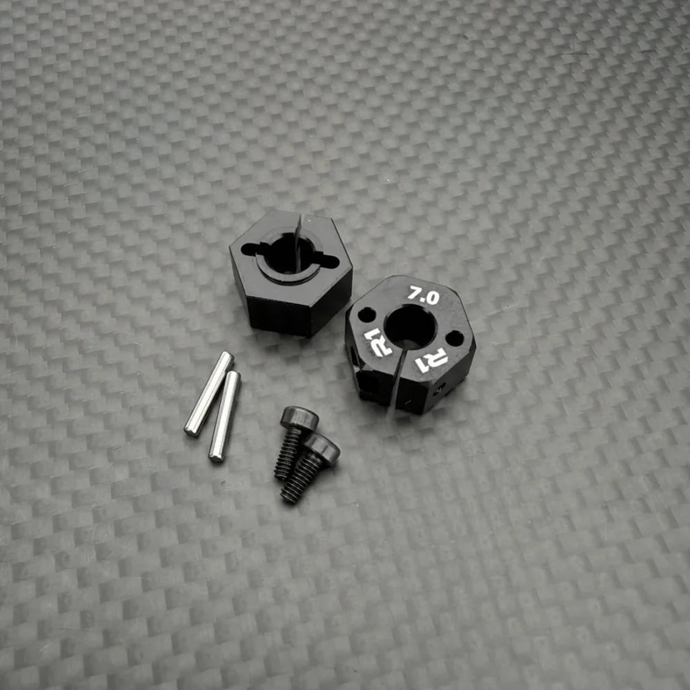 R1 Wurks – Black 7075 T6 Aluminium Clamping Wheel Hexs – 7.0mm – pr (R1B)