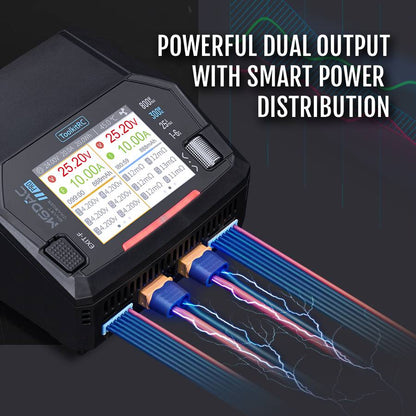 TOOLKIT RC – M6DAC V2 – 0.1-16.0AMP 400W MULTI-CHEMISTRY 240V AC/12V DC 2 CHANNEL CHARGER AND DISCHARGER WITH 65A FASTCHARGE (1-6S LIPO OR 1-16S NIXX)