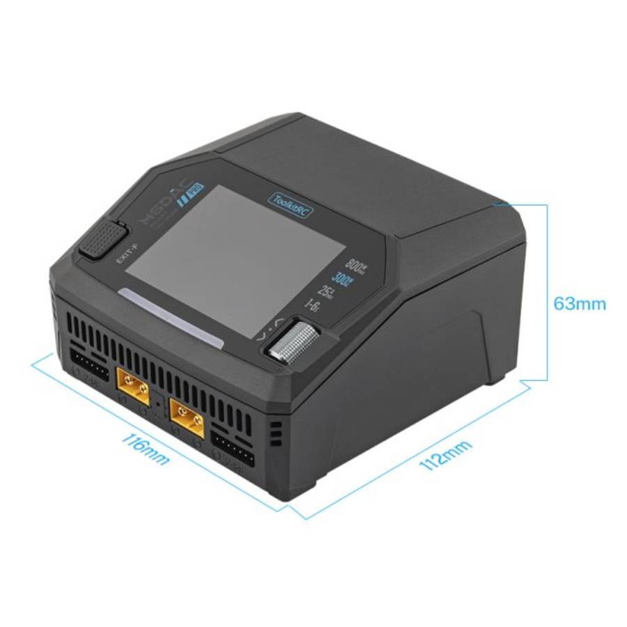 TOOLKIT RC – M6DAC V2 – 0.1-16.0AMP 400W MULTI-CHEMISTRY 240V AC/12V DC 2 CHANNEL CHARGER AND DISCHARGER WITH 65A FASTCHARGE (1-6S LIPO OR 1-16S NIXX)