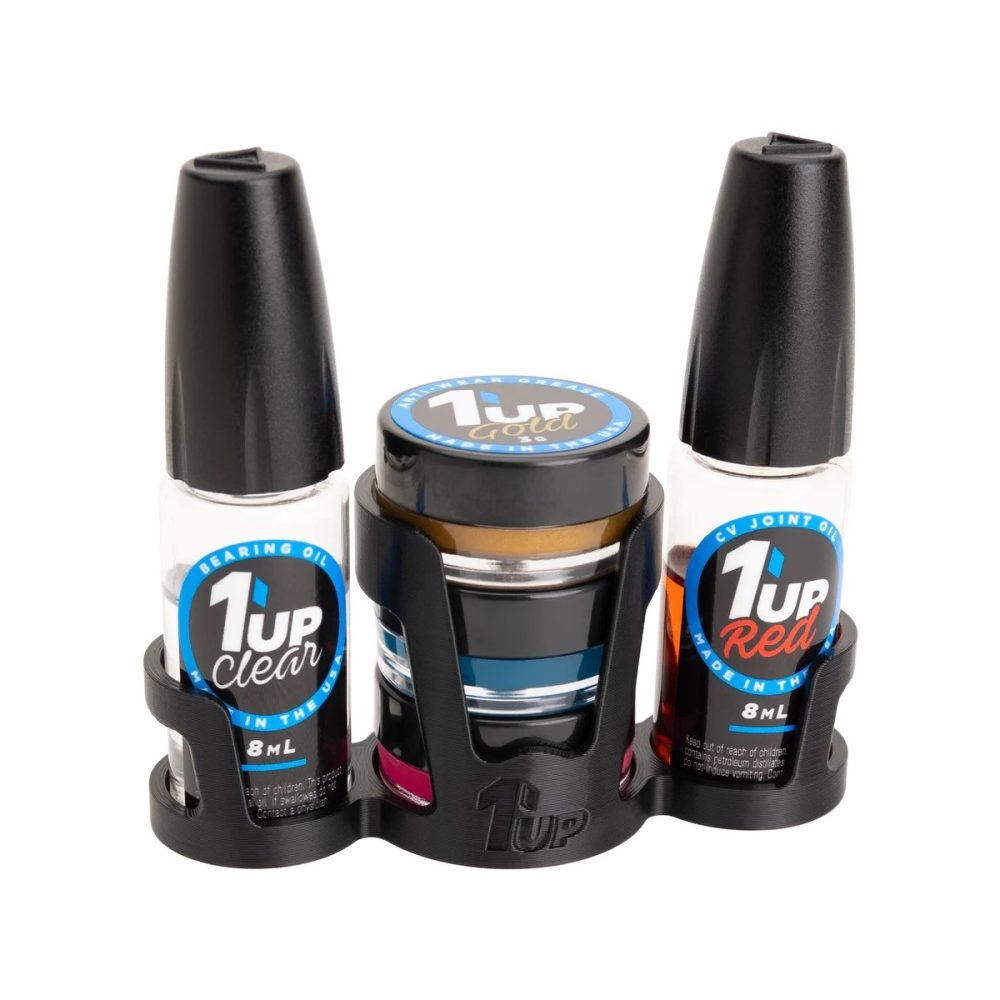 1UP RACING – PRO PACK LUBRICANT SET (GOLD, CLEAR, BLUE AND RED AND PIT STAND)