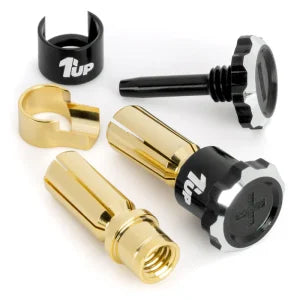 1UP LOCKDOWN ADJUSTABLE BULLET PLUGS – 5MM – BLACK/BLACK (PR)