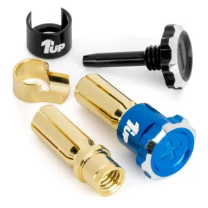 1UP LOCKDOWN ADJUSTABLE BULLET PLUGS – 5MM – BLUE/BLACK (PR)