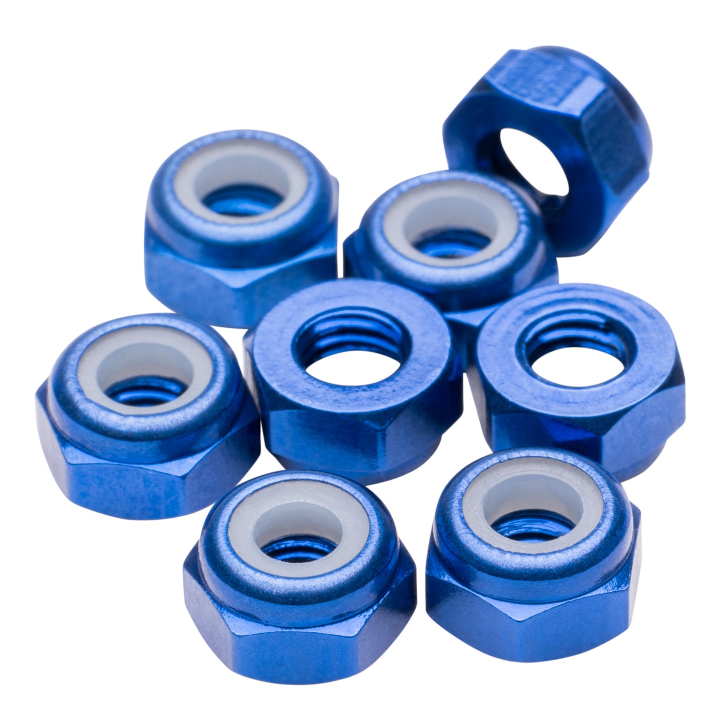 1UP RACING – PREMIUM M3 ALUMINIUM LOCKNUTS – DARK BLUE (8)