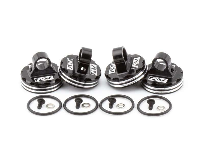 AVID RINGER 13MM ALUMUMINIUM BLEEDER SHOCK CAPS – 4 (AE 13MM OR AVID AVANT SHOCKS)