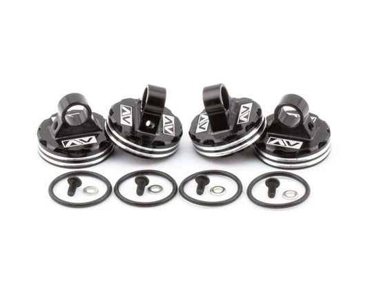 AVID RINGER 13MM ALUMUMINIUM BLEEDER SHOCK CAPS – 4 (AE 13MM OR AVID AVANT SHOCKS)