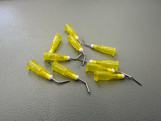 Hi-Flo Metal Angled Glue Nozzle Yellow - 10 Pack