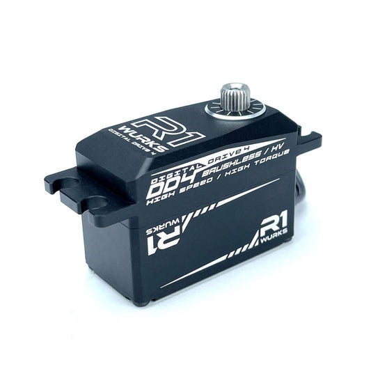 R1 WURKS – DD4 – HV LOW PROFILE SERVO WITH 80MM WIRE, ALLOY CASE, STEEL GEARS (0.068S/13.0KG)