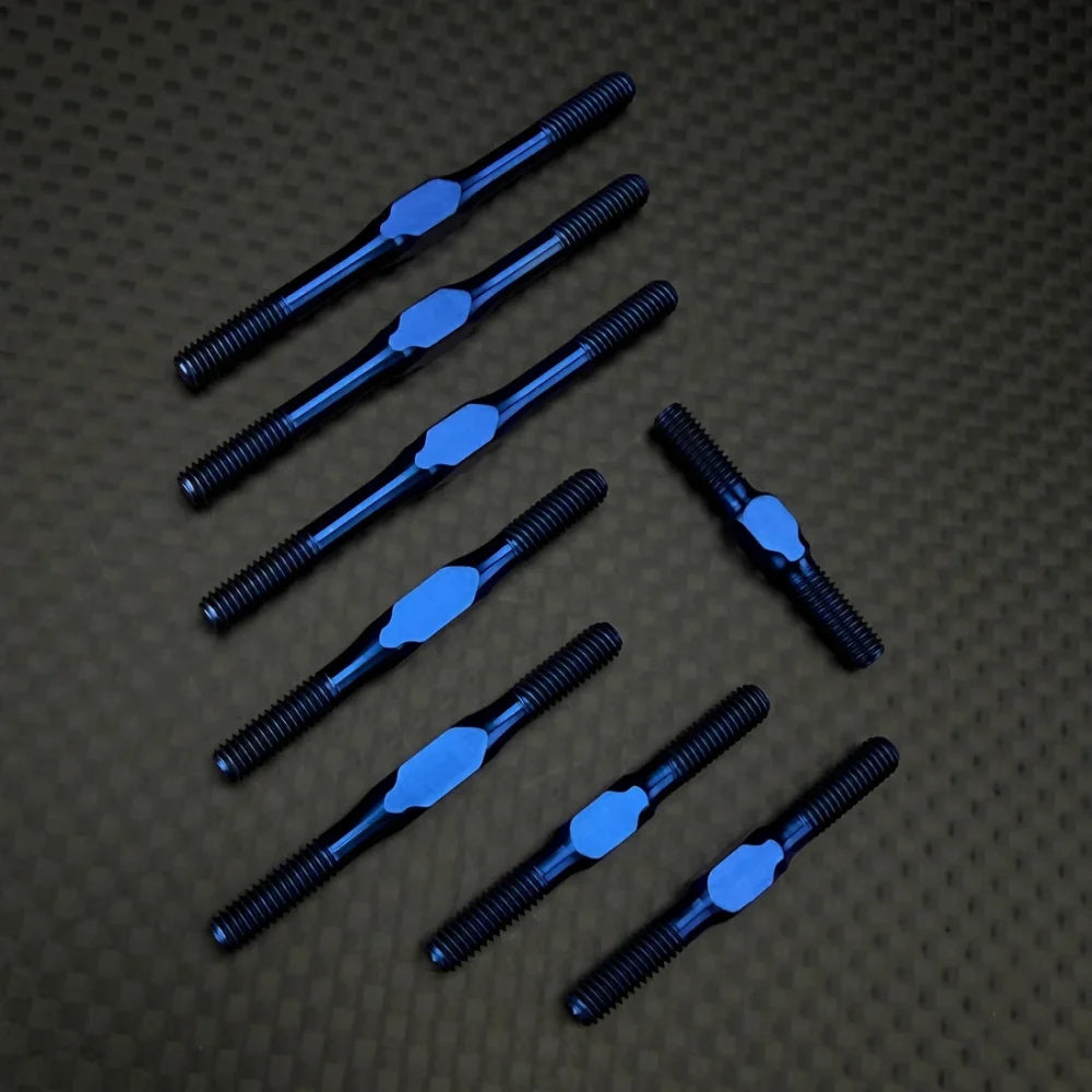 R1 Wurks – Titanium 3.5mm turnbuckle set – blue anodised – 8 pcs (AE RC10 Series)