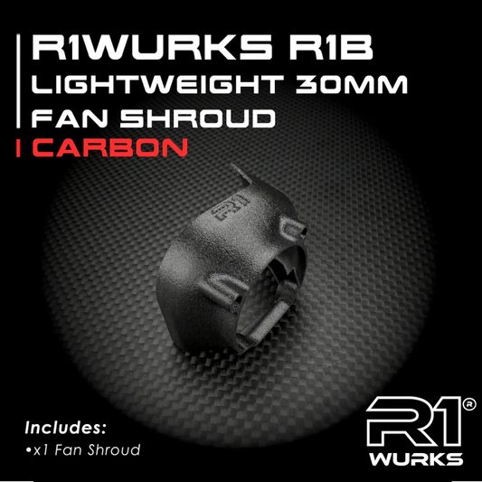R1 Wurks – Lightweight Carbon 3D 30mm fan shroud (R1B)