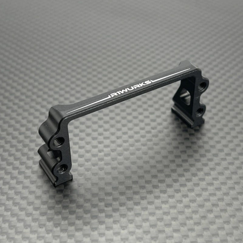 R1 WURKS – BLACK 7075 T6 ALUMINIUM MONOBLOCK LIGHTWEIGHT SERVO MOUNT (AE B7 OR R1B)