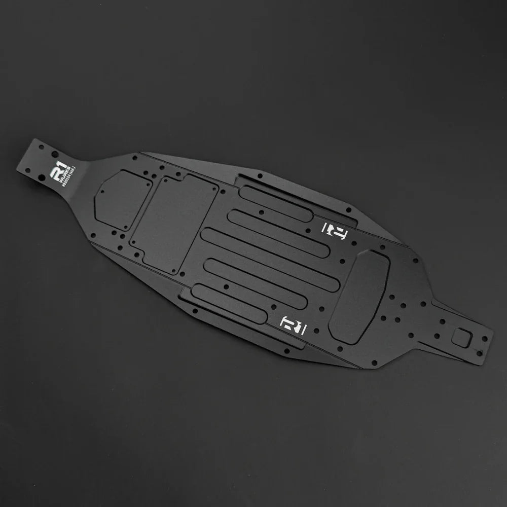 R1 Wurks – Black Hard Anodised 7075 T6 Aluminium chassis – standard length (R1B)