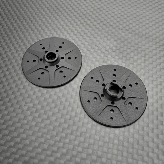 R1 Wurks – Black Hard Anodised 7075 T6 Aluminium Vented Slipper Hub Plates – 2 pcs (R1B)