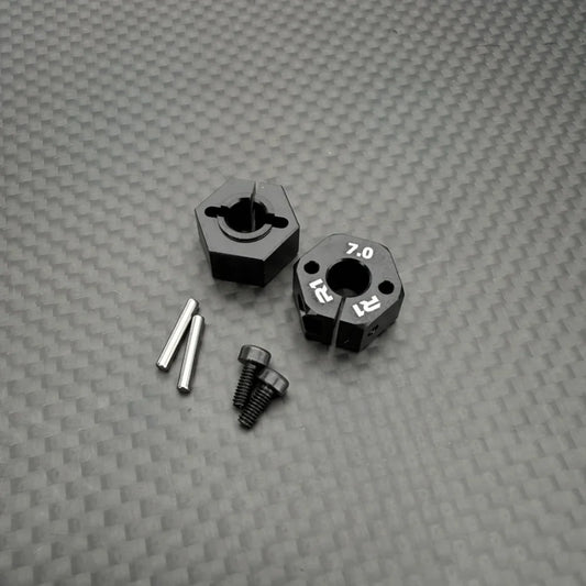 R1 Wurks – Black 7075 T6 Aluminium Clamping Wheel Hexs – 7.0mm – pr (R1B)