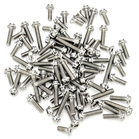 R1 Wurks – Titanium Upper screw set with lower shock mount screws – 96 pcs (R1B Dirt Spec)