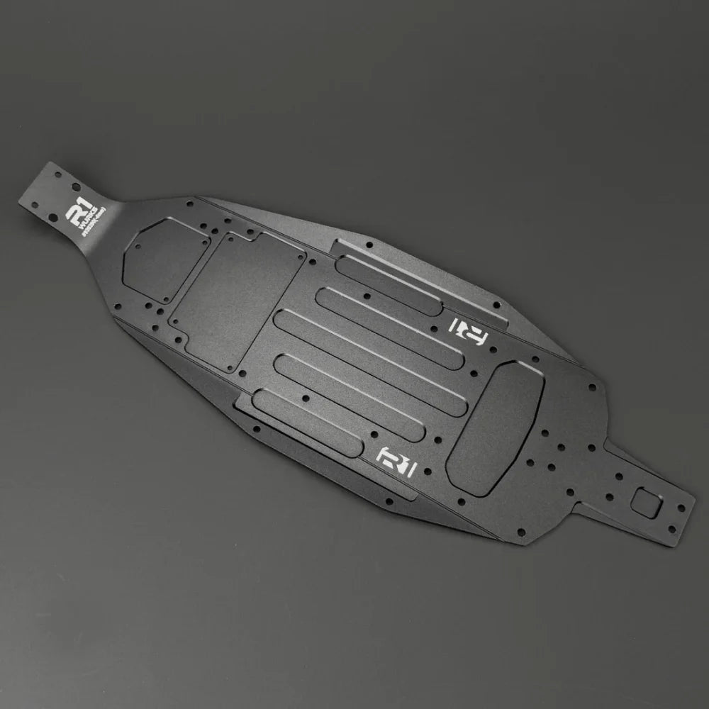 R1 Wurks – Black 7075 T6 Hard Anodised Aluminium Chassis – -4mm (R1B)