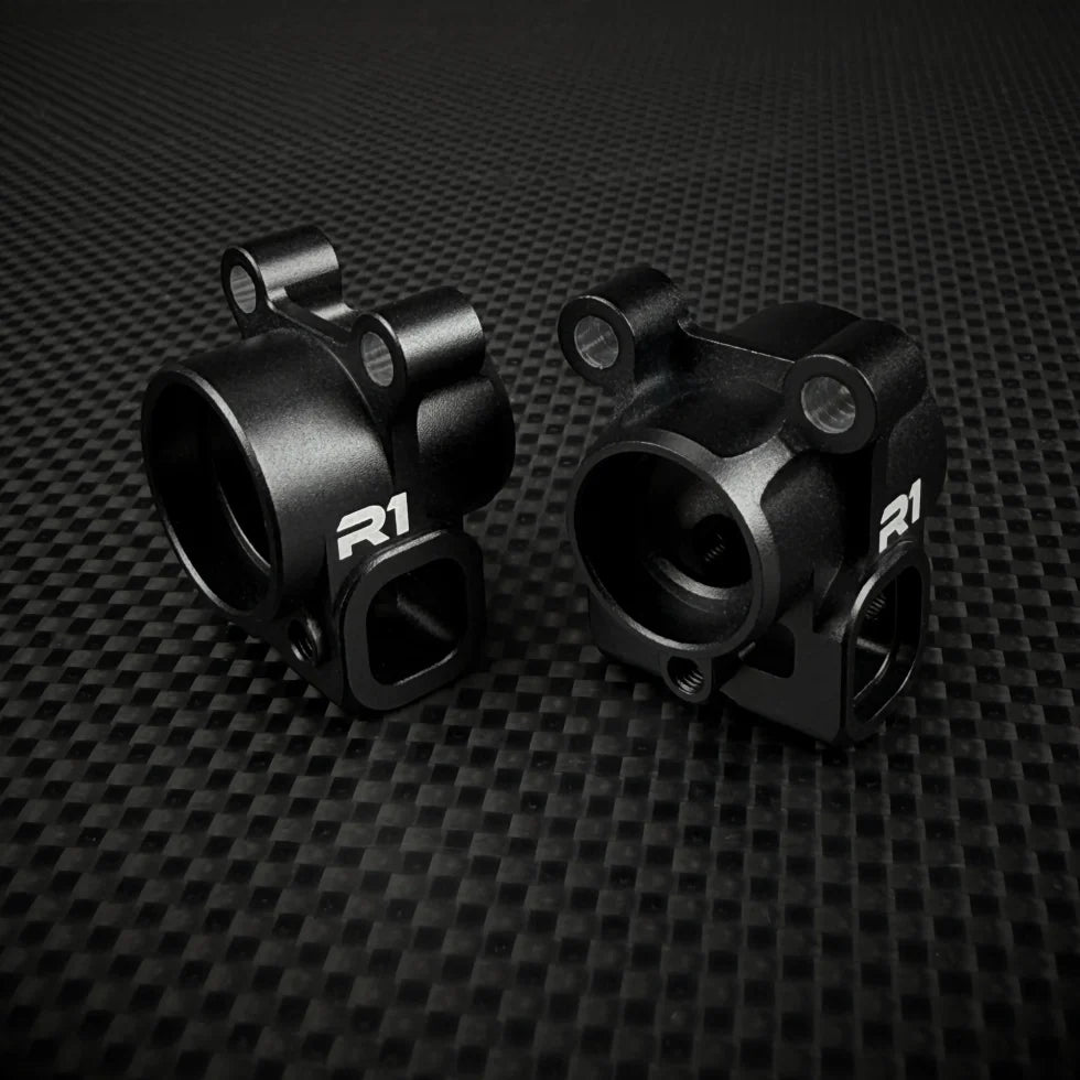 R1 Wurks – Black aluminium rear hub set – Standard – pr (R1B)